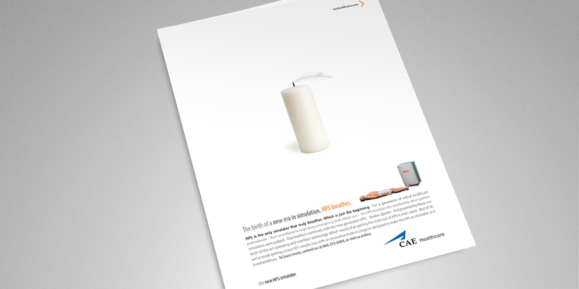 print advertisement for cae healthcare