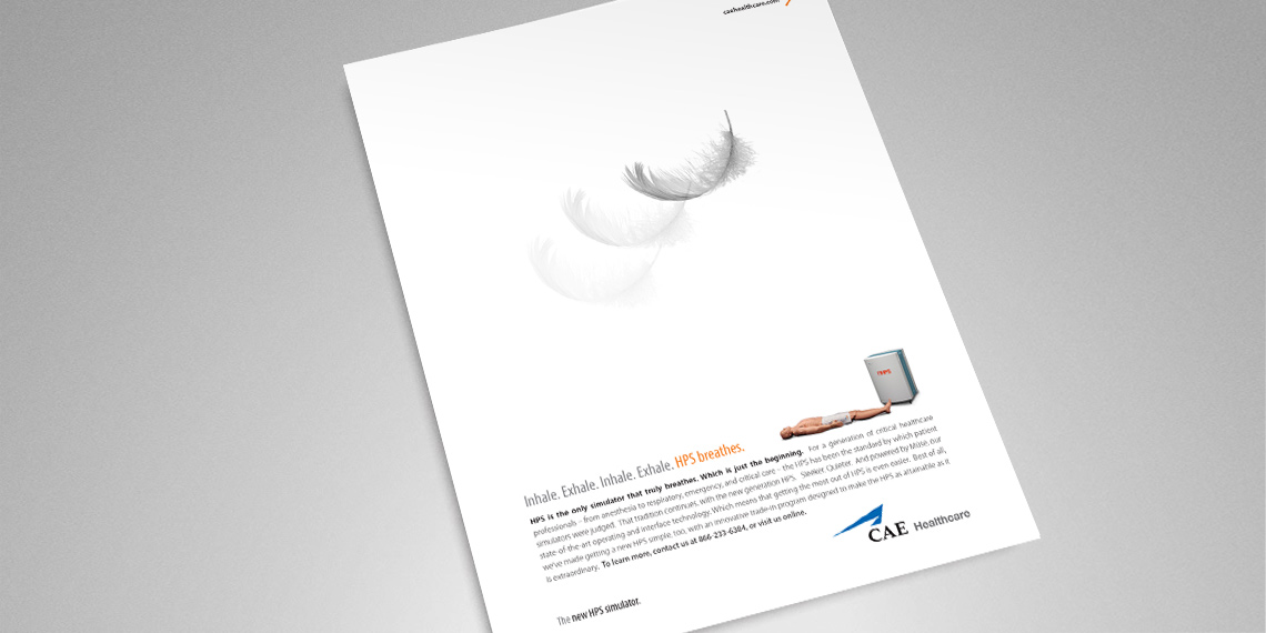 print advertisement for cae healthcare