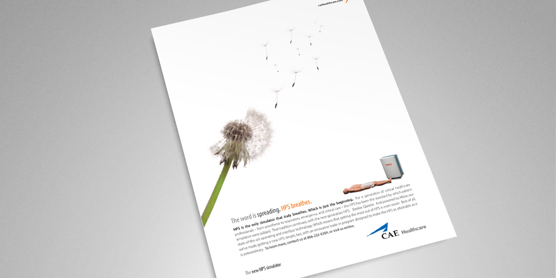 print advertisement for cae healthcare