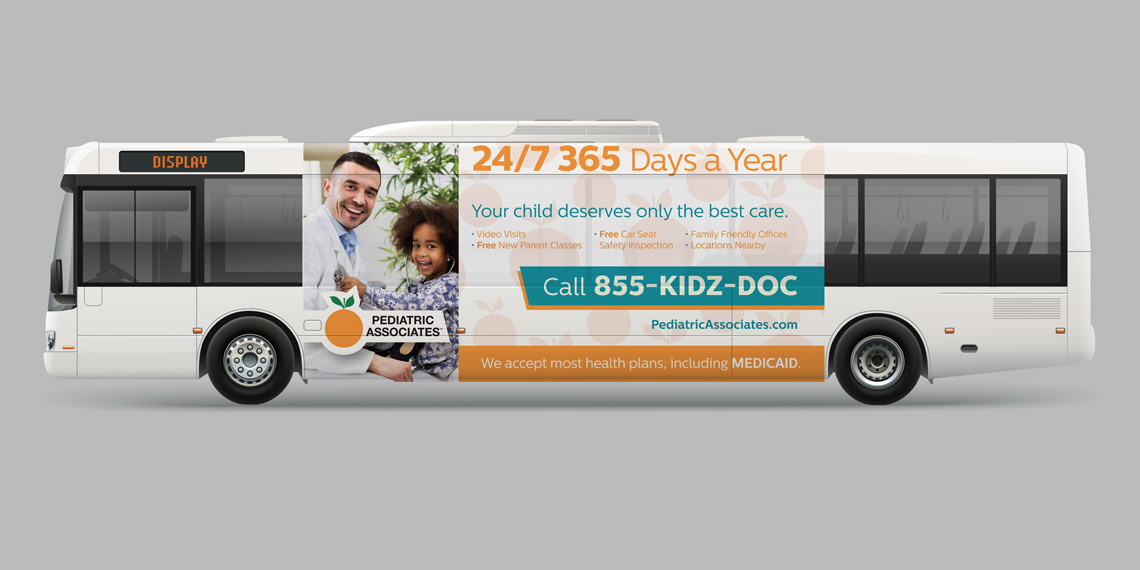 creative pediatric associates bus banner