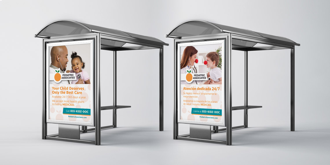 creative bus stop bench design for pediatric associates