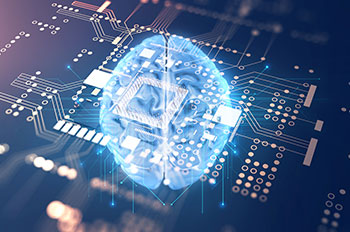AI brain over computer chip personalizing non-personal promotion